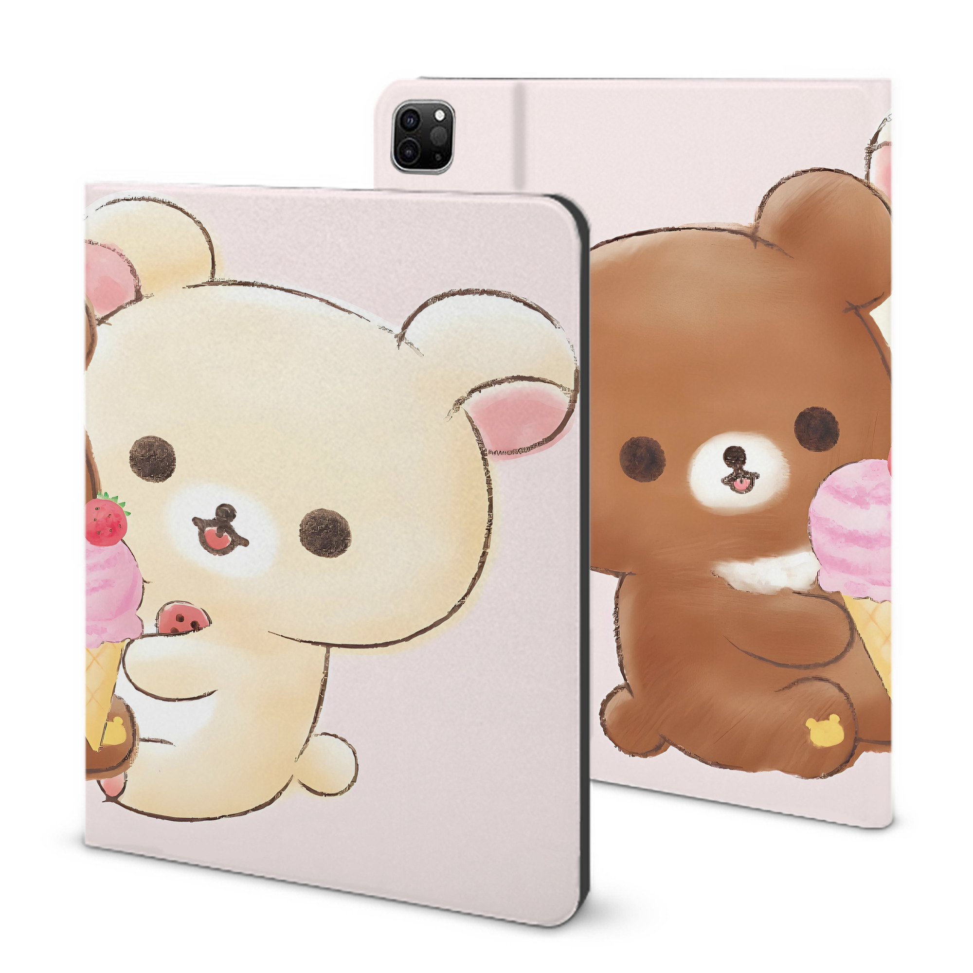 （画像用） リラックマ リラックマ キイロイトリ Rilakkuma Korilakkuma Kiiroitori IPad ケース ブック型 PUレザー TPU 耐衝撃 軽量 薄型 ペン収納なし 全面保護 IPad 各モデル対応